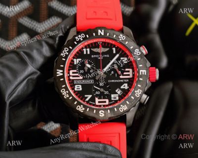 Replica Breitling Endurance Pro Swiss Quartz Watch Red Rubber Strap